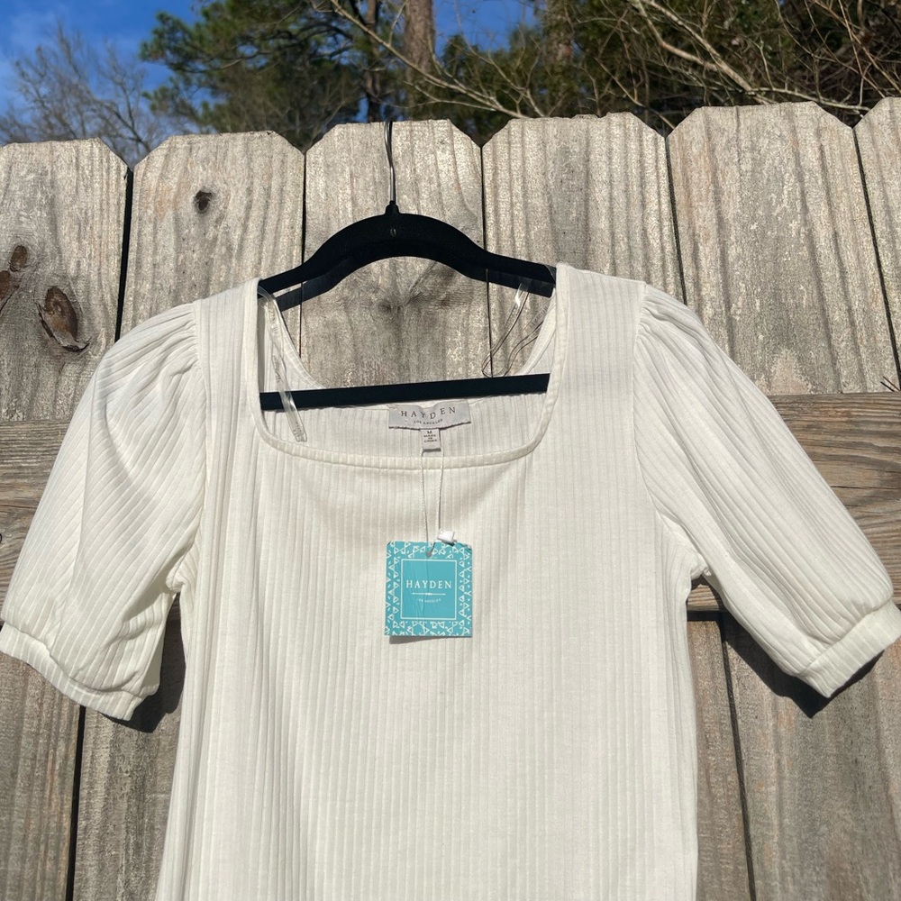 Hayden Women's Ivory Ribbed Bodysuit NWT Size M